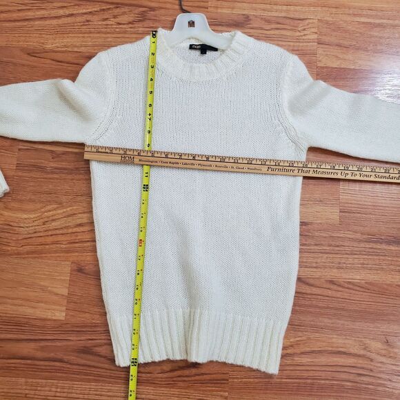 Maje Size 1/S Womens Mohair Crew Sweater Neck Soft White Pullover Old Money Lux - Picture 9 of 9